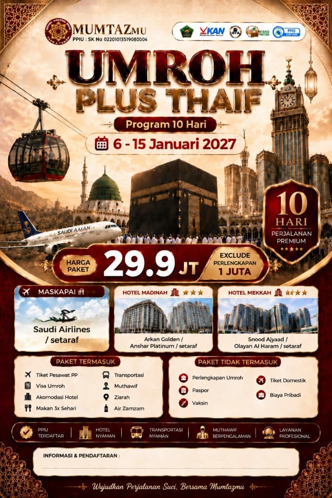 Umroh Plus Thaif 10 Hari