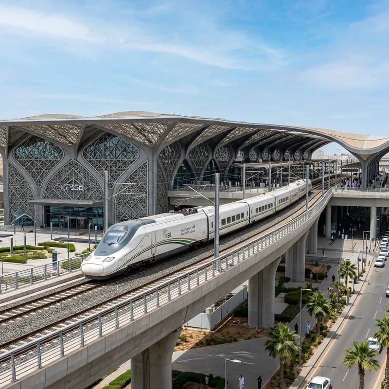 Ilustrasi Kereta Cepat Haramain High Speed Railway yang menghubungkan Makkah dan Madinah