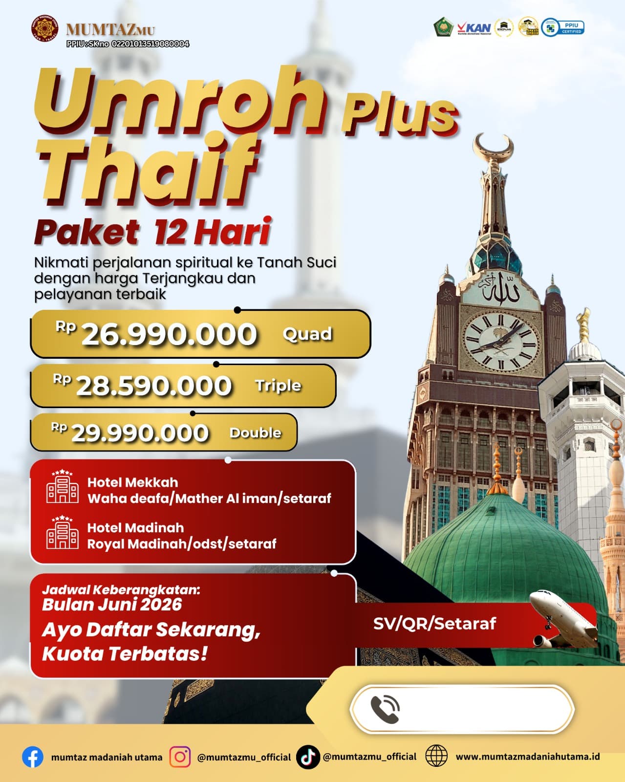UMROH PLUS THAIF - TRIPLE